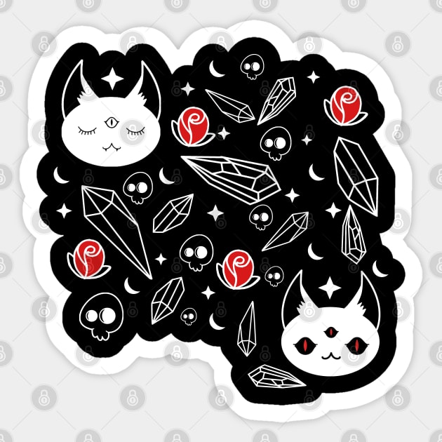 Cats, Crystals, Skulls and Stars oh my! Sticker by The3rdMeow